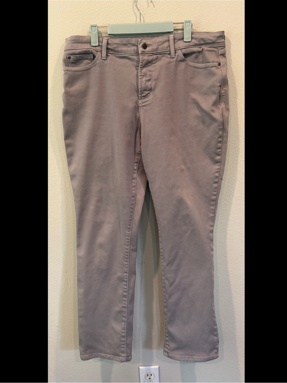 NYDJ Marilyn Straight Leg Jeans Women’s 14 Gray Stretch Lift Tuck Slimming